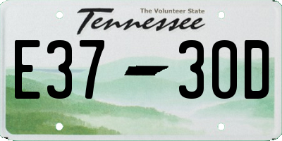 TN license plate E3730D