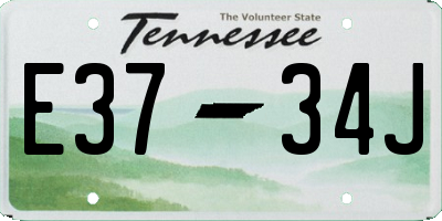 TN license plate E3734J