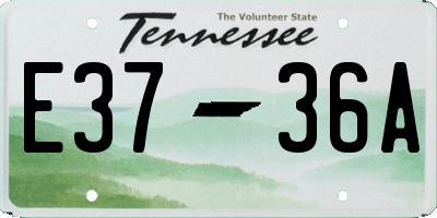 TN license plate E3736A