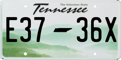 TN license plate E3736X