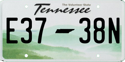 TN license plate E3738N