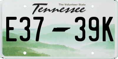 TN license plate E3739K