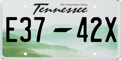 TN license plate E3742X