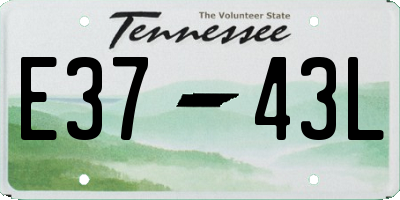 TN license plate E3743L
