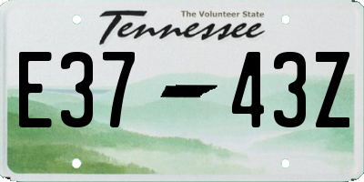 TN license plate E3743Z
