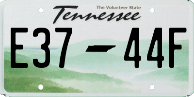 TN license plate E3744F