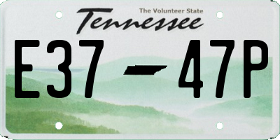 TN license plate E3747P