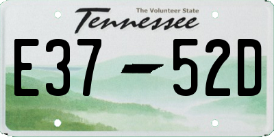TN license plate E3752D