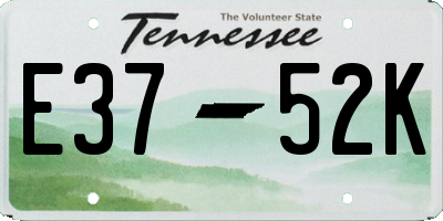 TN license plate E3752K
