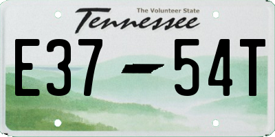TN license plate E3754T