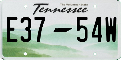 TN license plate E3754W