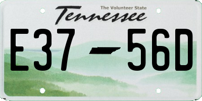 TN license plate E3756D
