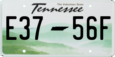 TN license plate E3756F