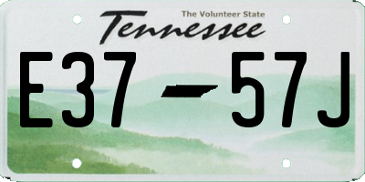 TN license plate E3757J