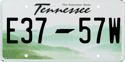 TN license plate E3757W