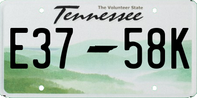 TN license plate E3758K