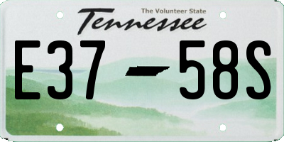 TN license plate E3758S