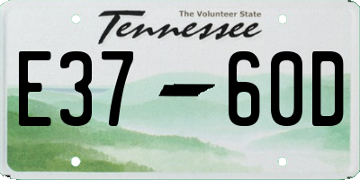 TN license plate E3760D