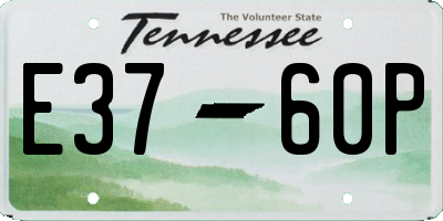TN license plate E3760P