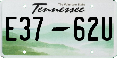 TN license plate E3762U