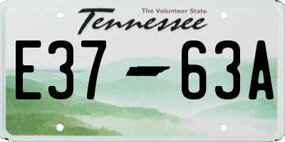 TN license plate E3763A