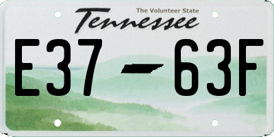 TN license plate E3763F