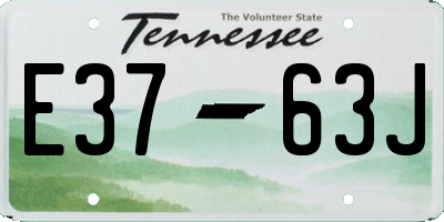 TN license plate E3763J