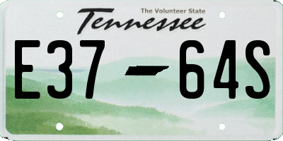TN license plate E3764S