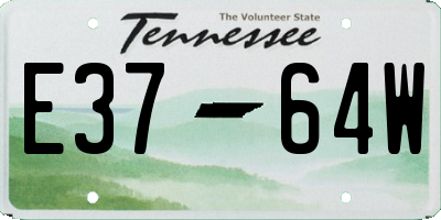 TN license plate E3764W