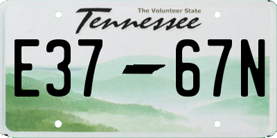 TN license plate E3767N