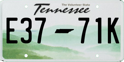 TN license plate E3771K