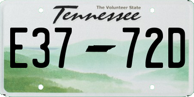 TN license plate E3772D