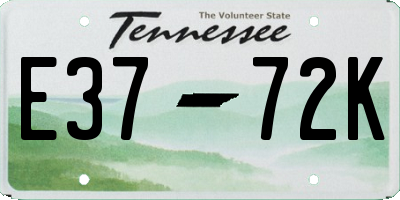 TN license plate E3772K