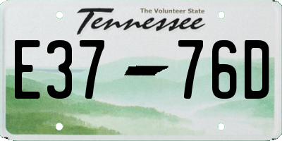 TN license plate E3776D