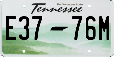 TN license plate E3776M