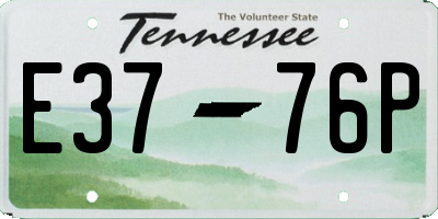 TN license plate E3776P