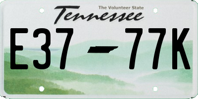 TN license plate E3777K