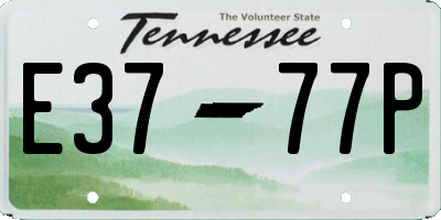 TN license plate E3777P