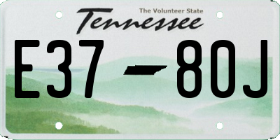 TN license plate E3780J
