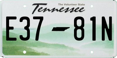 TN license plate E3781N