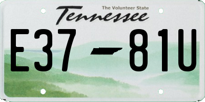 TN license plate E3781U