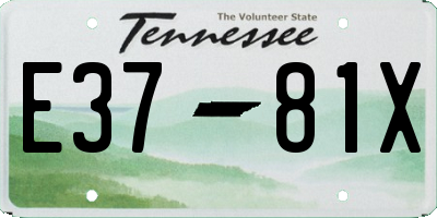 TN license plate E3781X