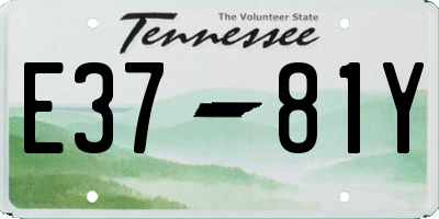 TN license plate E3781Y