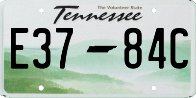 TN license plate E3784C