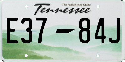TN license plate E3784J
