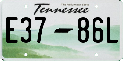 TN license plate E3786L