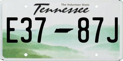 TN license plate E3787J