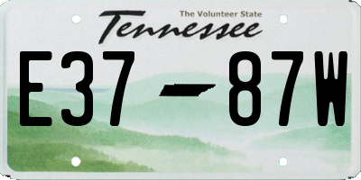 TN license plate E3787W