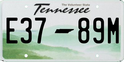 TN license plate E3789M