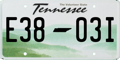 TN license plate E3803I